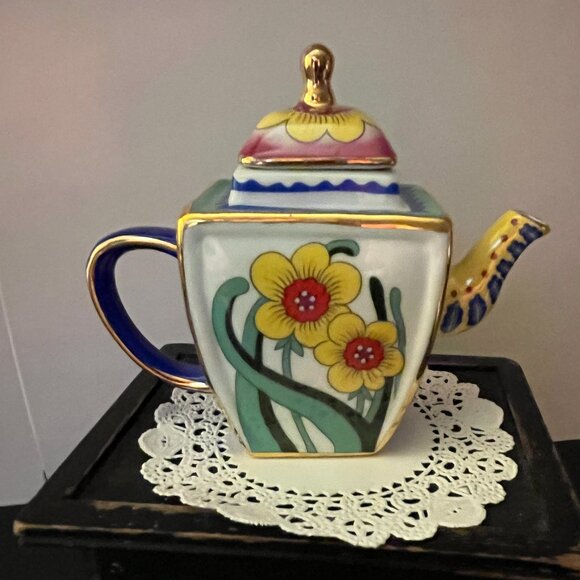 Vivian Chan Hand Painted Miniature Teapot - Picture 2 of 7